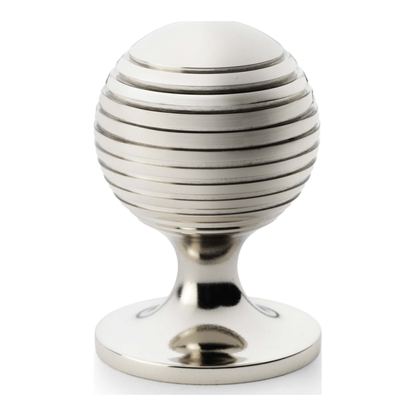 AW832-38-PN • 38mm • Polished Nickel • Alexander & Wilks Caesar Cupboard Knob on Round Rose